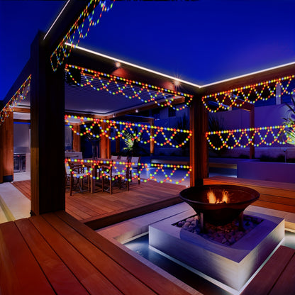 Weihnachtsbeleuchtung Außen LED Hänge Lichterkette Balkon Dekoration