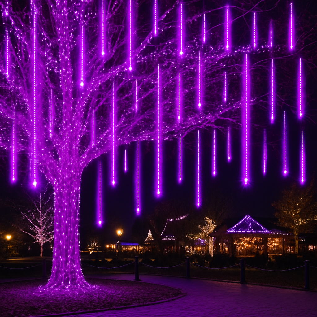 Weihnachtsbeleuchtung Außen LED Meteor Lichterkette Schnee Effekt