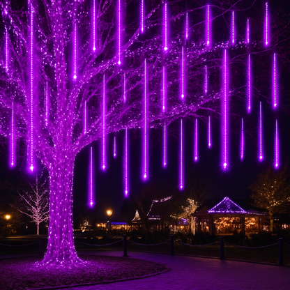 Weihnachtsbeleuchtung Außen LED Meteor Lichterkette Schnee Effekt