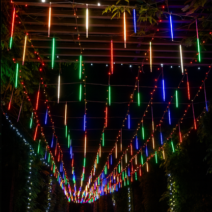 Weihnachtsbeleuchtung Außen LED Meteor Lichterkette Schnee Effekt