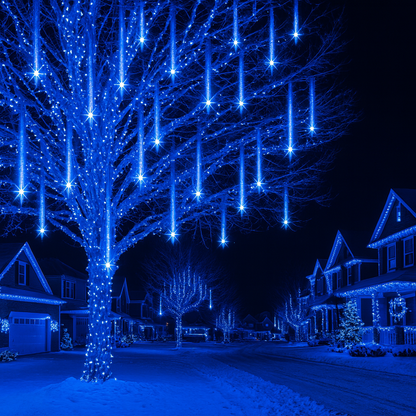 Weihnachtsbeleuchtung Außen LED Meteor Lichterkette Schnee Effekt
