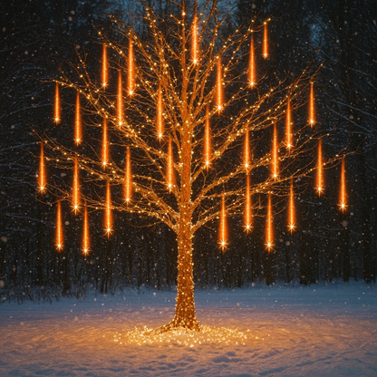 Weihnachtsbeleuchtung Außen LED Meteor Lichterkette Schnee Effekt