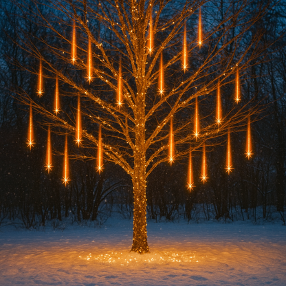 Weihnachtsbeleuchtung Außen LED Meteor Lichterkette Schnee Effekt