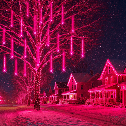 Weihnachtsbeleuchtung Außen LED Meteor Lichterkette Schnee Effekt