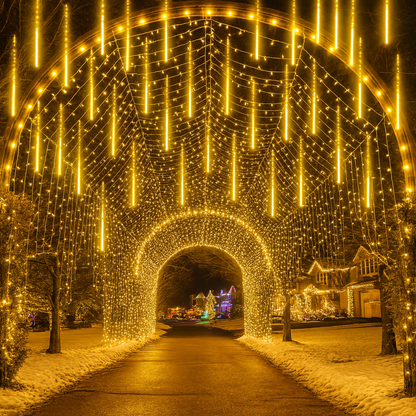 Weihnachtsbeleuchtung Außen LED Meteor Lichterkette Schnee Effekt