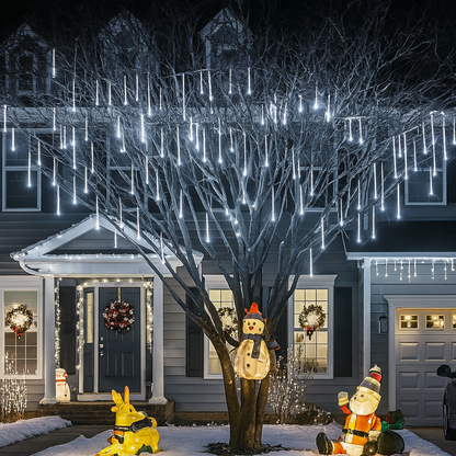Weihnachtsbeleuchtung Außen LED Meteor Lichterkette Schnee Effekt