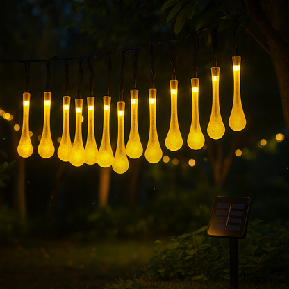 Weihnachtsbeleuchtung LED Gartenbeleuchtung Outdoor Tropfen Lichterkette
