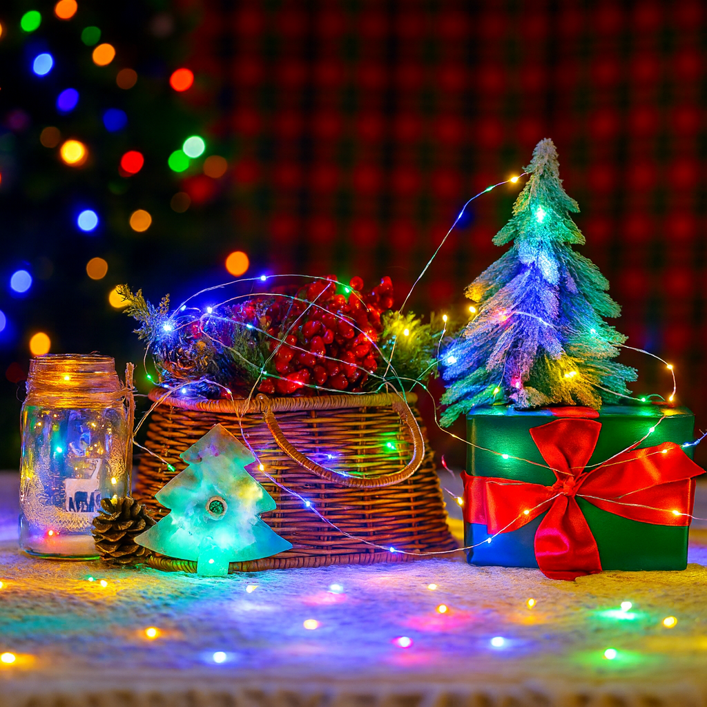 Weihnachtsbeleuchtung LED Kupferdraht Lichterkette Batteriebetrieben