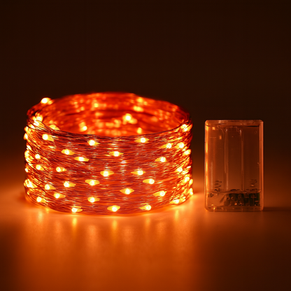 Weihnachtsbeleuchtung LED Kupferdraht Lichterkette Batteriebetrieben