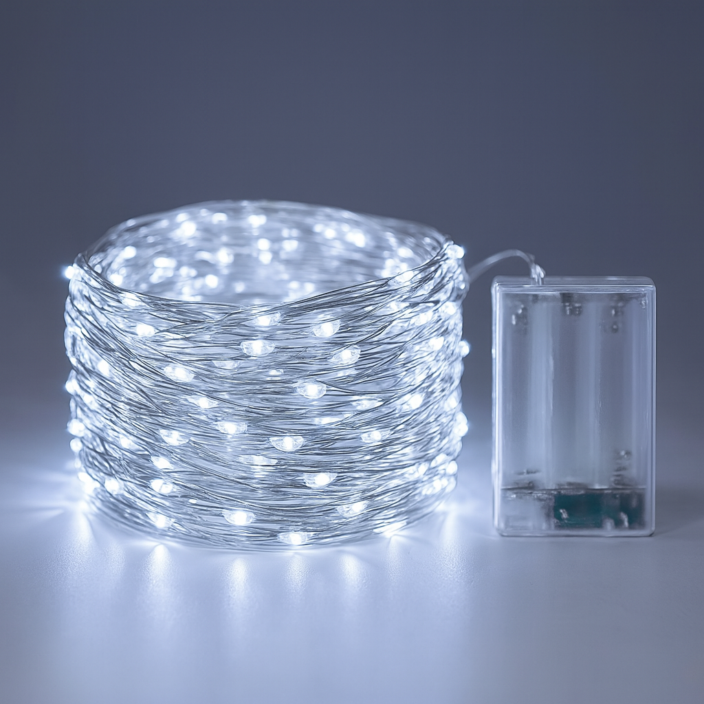 Weihnachtsbeleuchtung LED Kupferdraht Lichterkette Batteriebetrieben