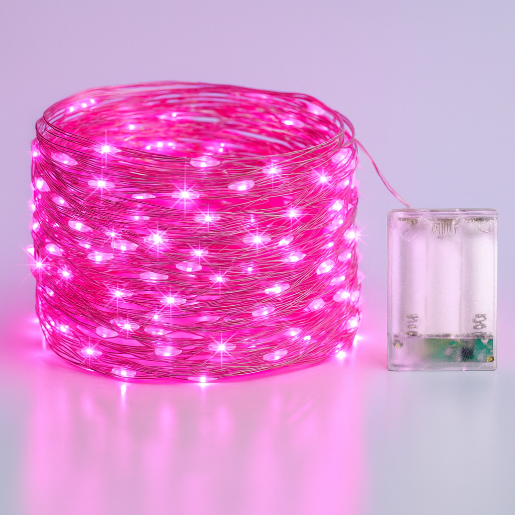 Weihnachtsbeleuchtung LED Kupferdraht Lichterkette Batteriebetrieben