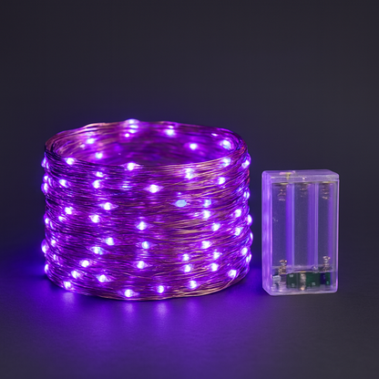 Weihnachtsbeleuchtung LED Kupferdraht Lichterkette Batteriebetrieben