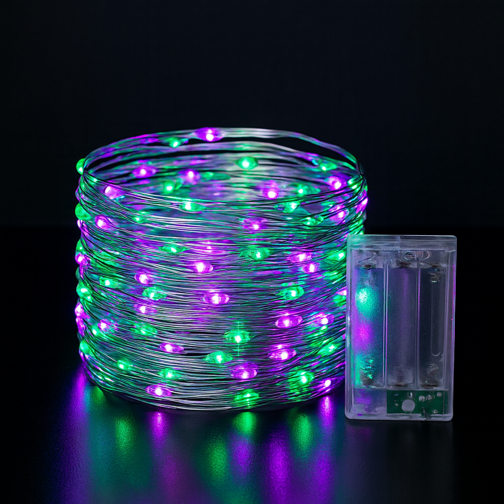 Weihnachtsbeleuchtung LED Kupferdraht Lichterkette Batteriebetrieben