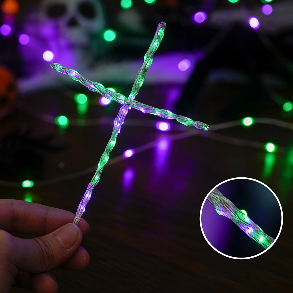Weihnachtsbeleuchtung LED Kupferdraht Lichterkette Batteriebetrieben