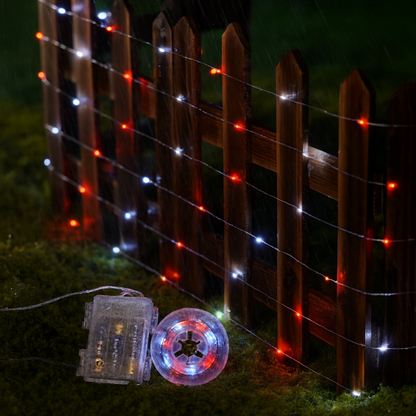 Weihnachtsbeleuchtung LED Kupferdraht Lichterkette Batteriebetrieben