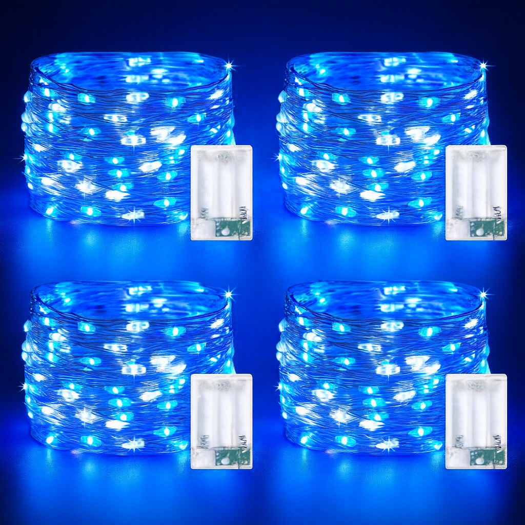 Weihnachtsbeleuchtung LED Kupferdraht Lichterkette Batteriebetrieben