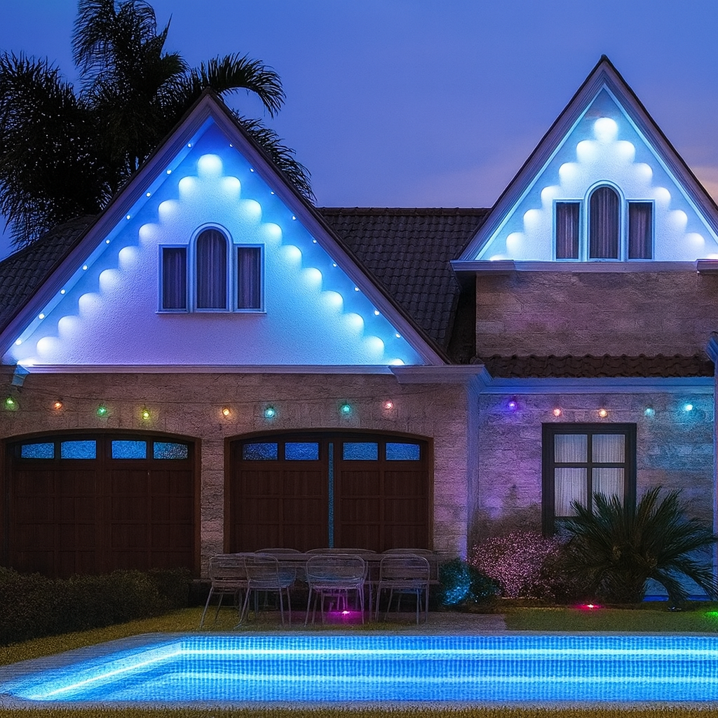 Weihnachtsbeleuchtung Permanente Weihnachtslichter Außen LED