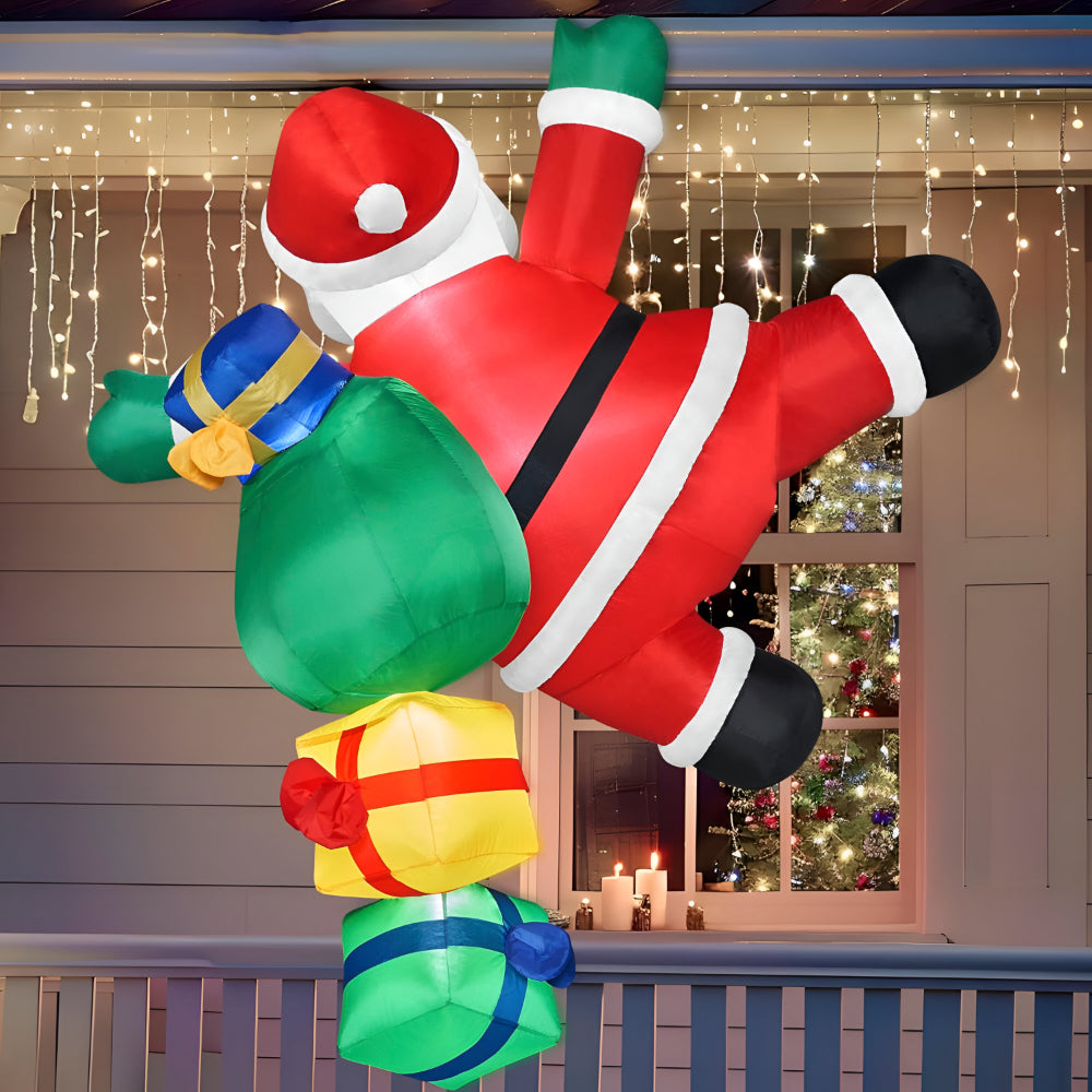 Inflatable Christmas Decoration Climbing Santa Claus LED Outdoor