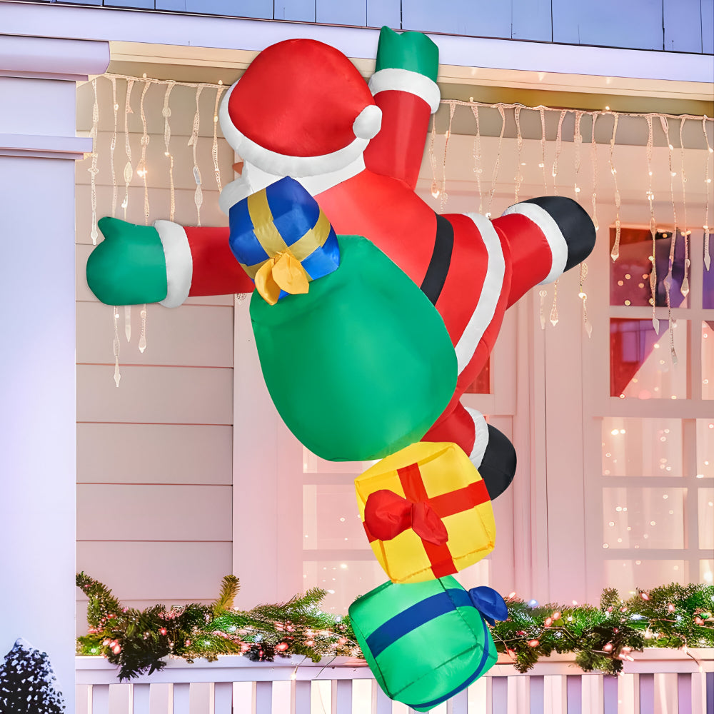Inflatable Christmas Decoration Climbing Santa Claus LED Outdoor