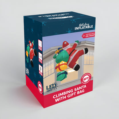 Inflatable Christmas Decoration Climbing Santa Claus LED Outdoor
