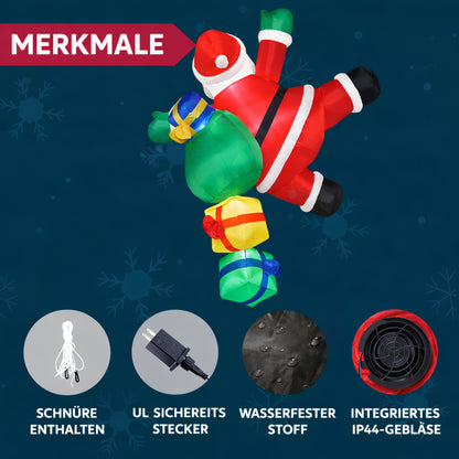 Inflatable Christmas Decoration Climbing Santa Claus LED Outdoor