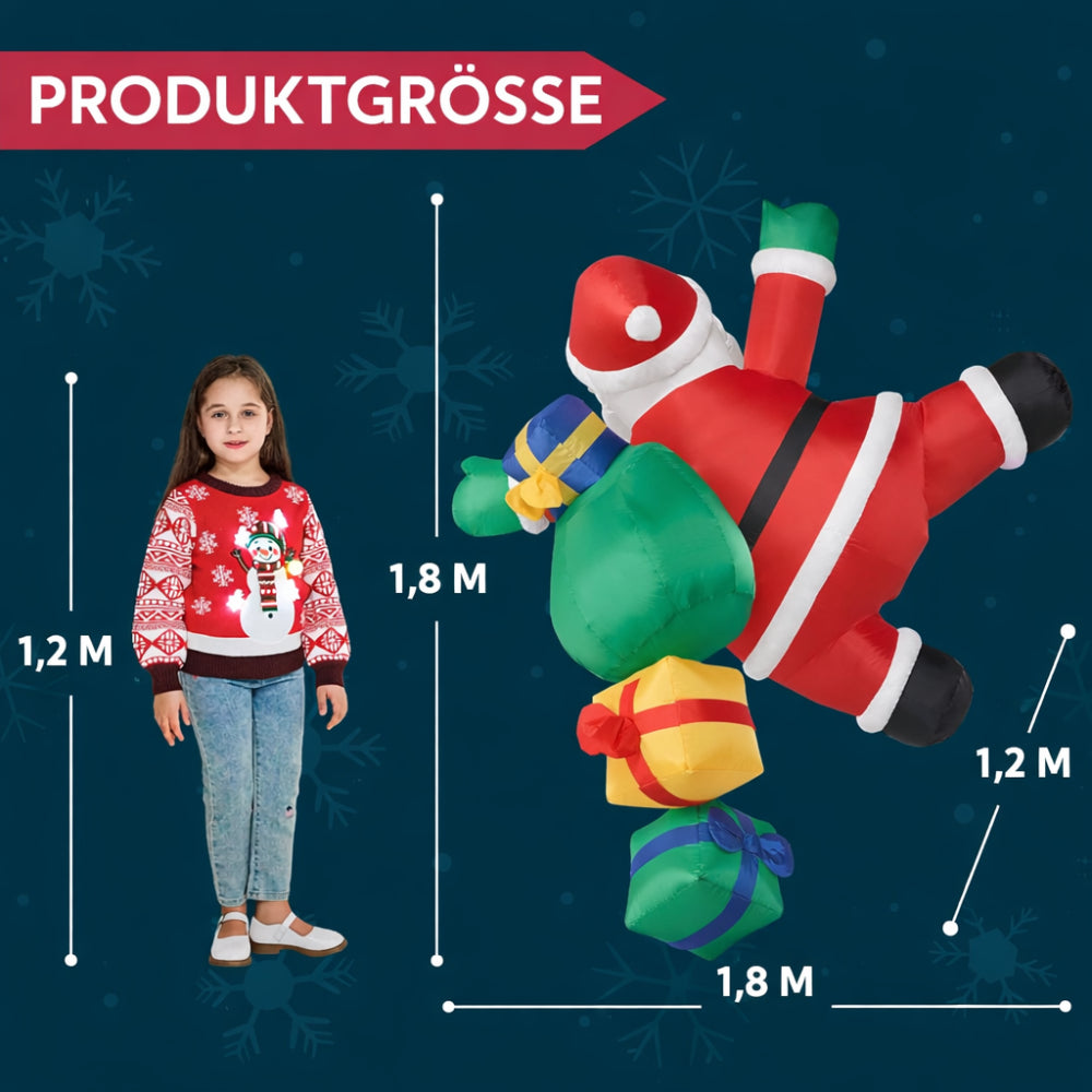 Inflatable Christmas Decoration Climbing Santa Claus LED Outdoor