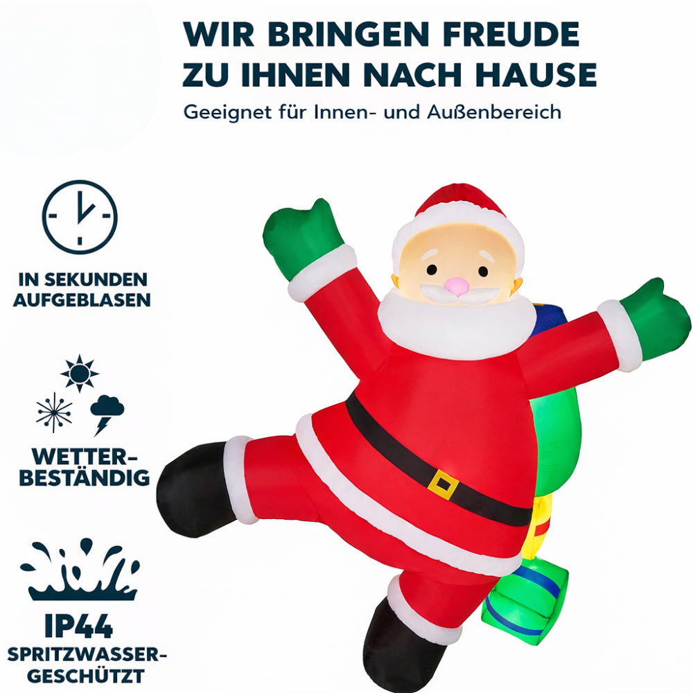 Inflatable Christmas Decoration Climbing Santa Claus LED Outdoor