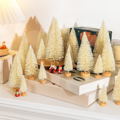 Weihnachtsdeko Mini Baumset Winterlandschaft Tischszene Deko