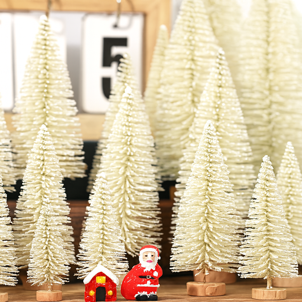 Weihnachtsdeko Mini Baumset Winterlandschaft Tischszene Deko