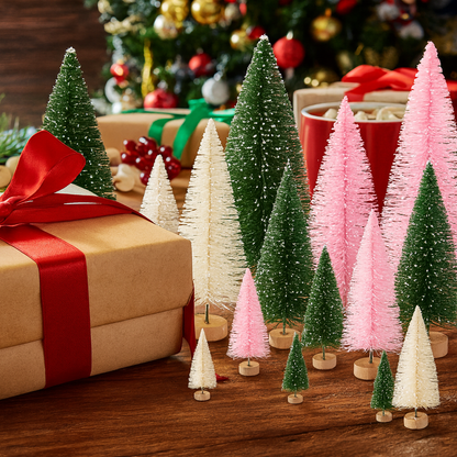 Weihnachtsdeko Mini Baumset Winterlandschaft Tischszene Deko