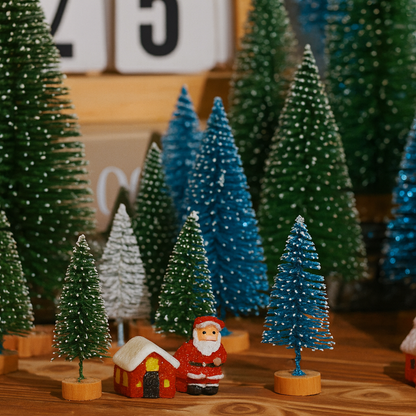 Weihnachtsdeko Mini Baumset Winterlandschaft Tischszene Deko