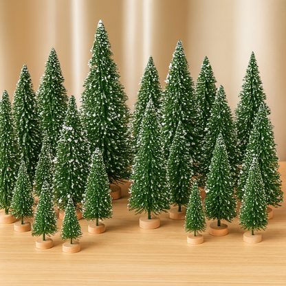 Weihnachtsdeko Mini Baumset Winterlandschaft Tischszene Deko