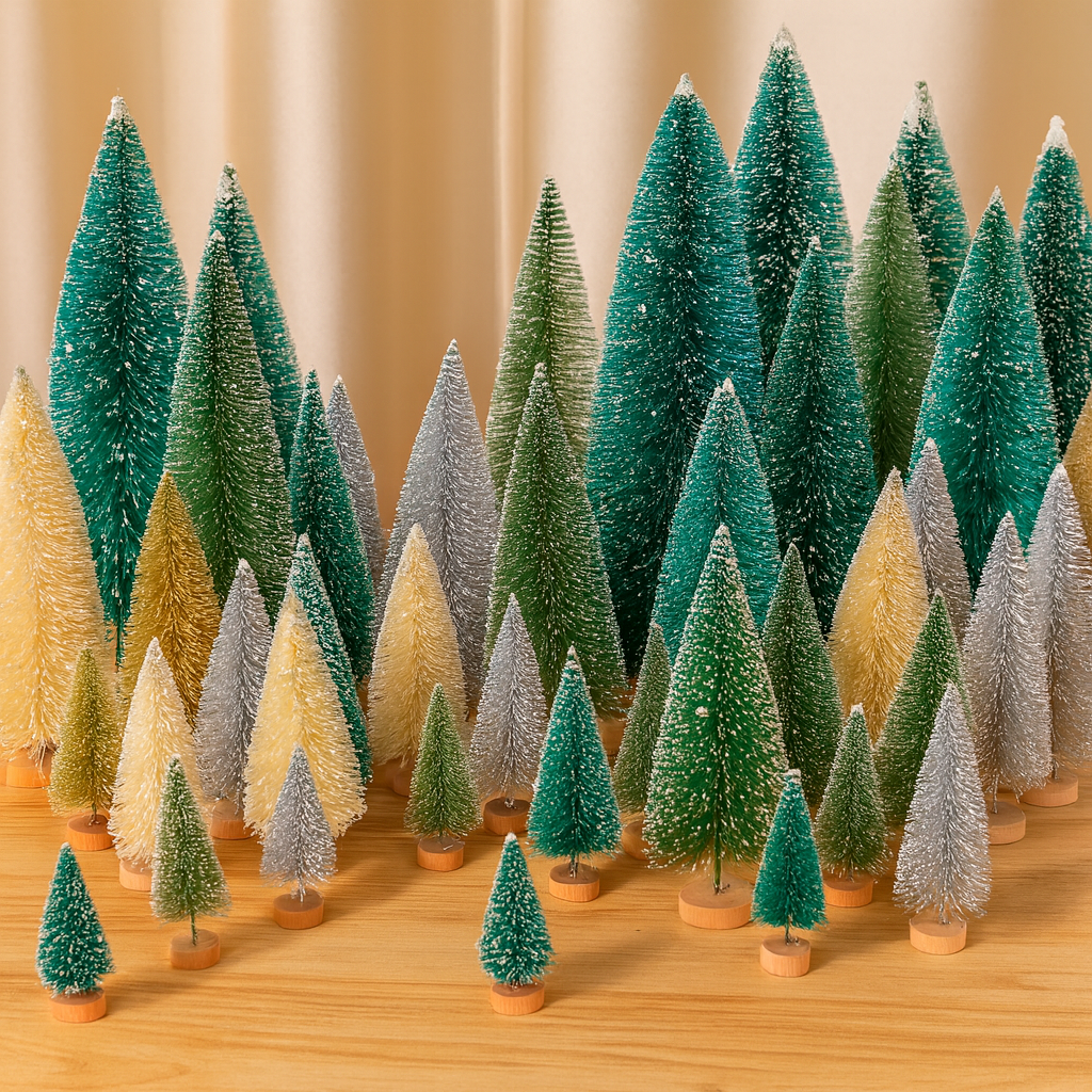 Weihnachtsdeko Mini Baumset Winterlandschaft Tischszene Deko