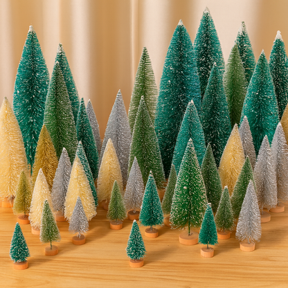 Weihnachtsdeko Mini Baumset Winterlandschaft Tischszene Deko