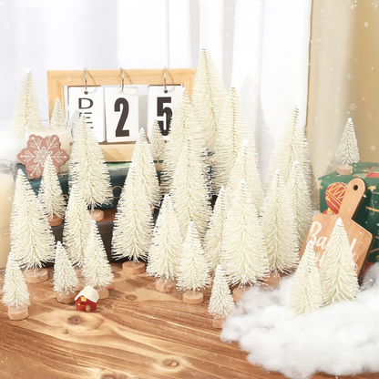 Weihnachtsdeko Mini Baumset Winterlandschaft Tischszene Deko