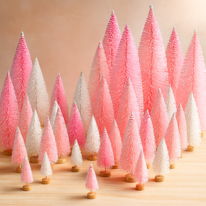 Weihnachtsdeko Mini Baumset Winterlandschaft Tischszene Deko