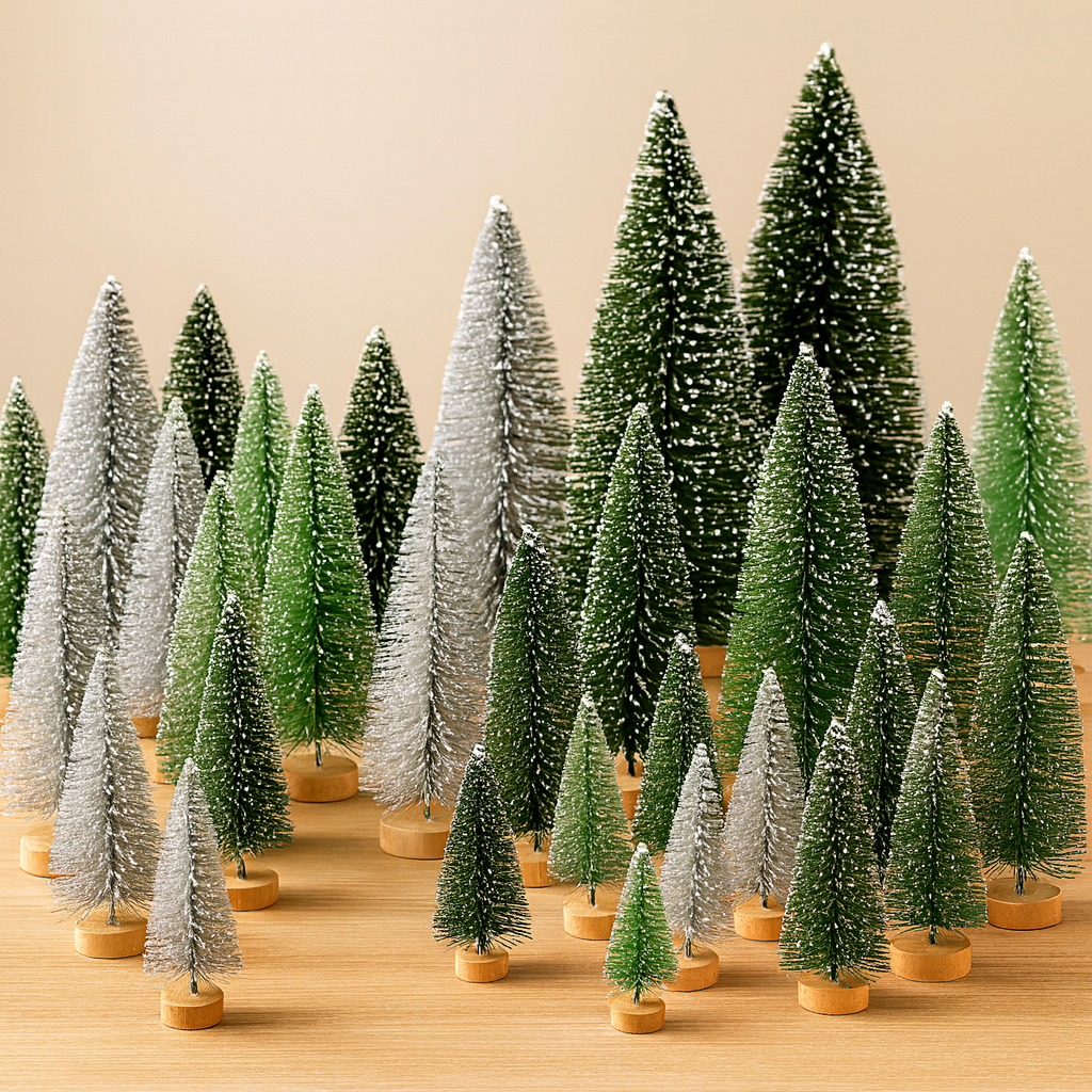 Weihnachtsdeko Mini Baumset Winterlandschaft Tischszene Deko