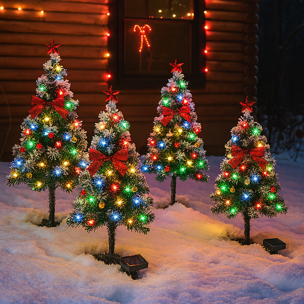 Weihnachtsdeko Outdoor Weihnachtsbaum LED Solarstecker Set