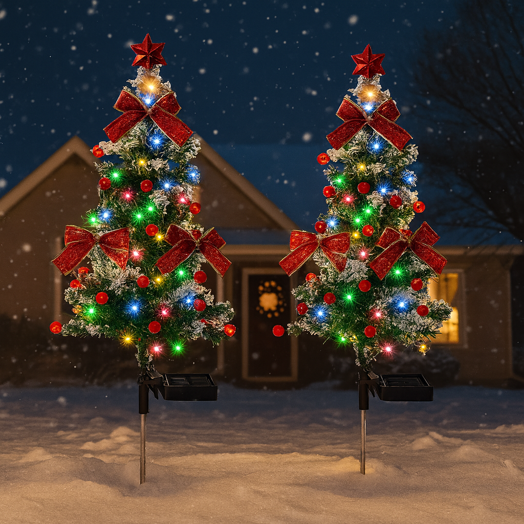 Weihnachtsdeko Outdoor Weihnachtsbaum LED Solarstecker Set