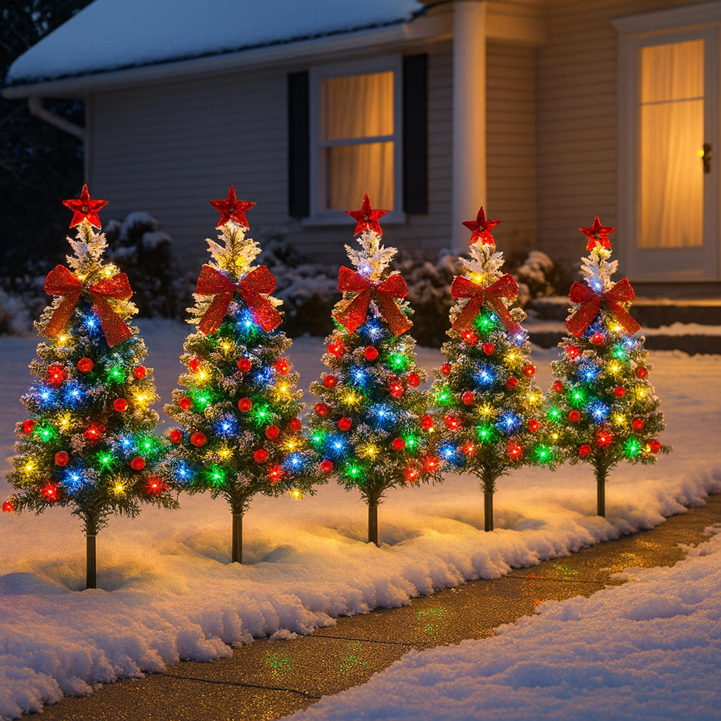 Weihnachtsdeko Outdoor Weihnachtsbaum LED Solarstecker Set