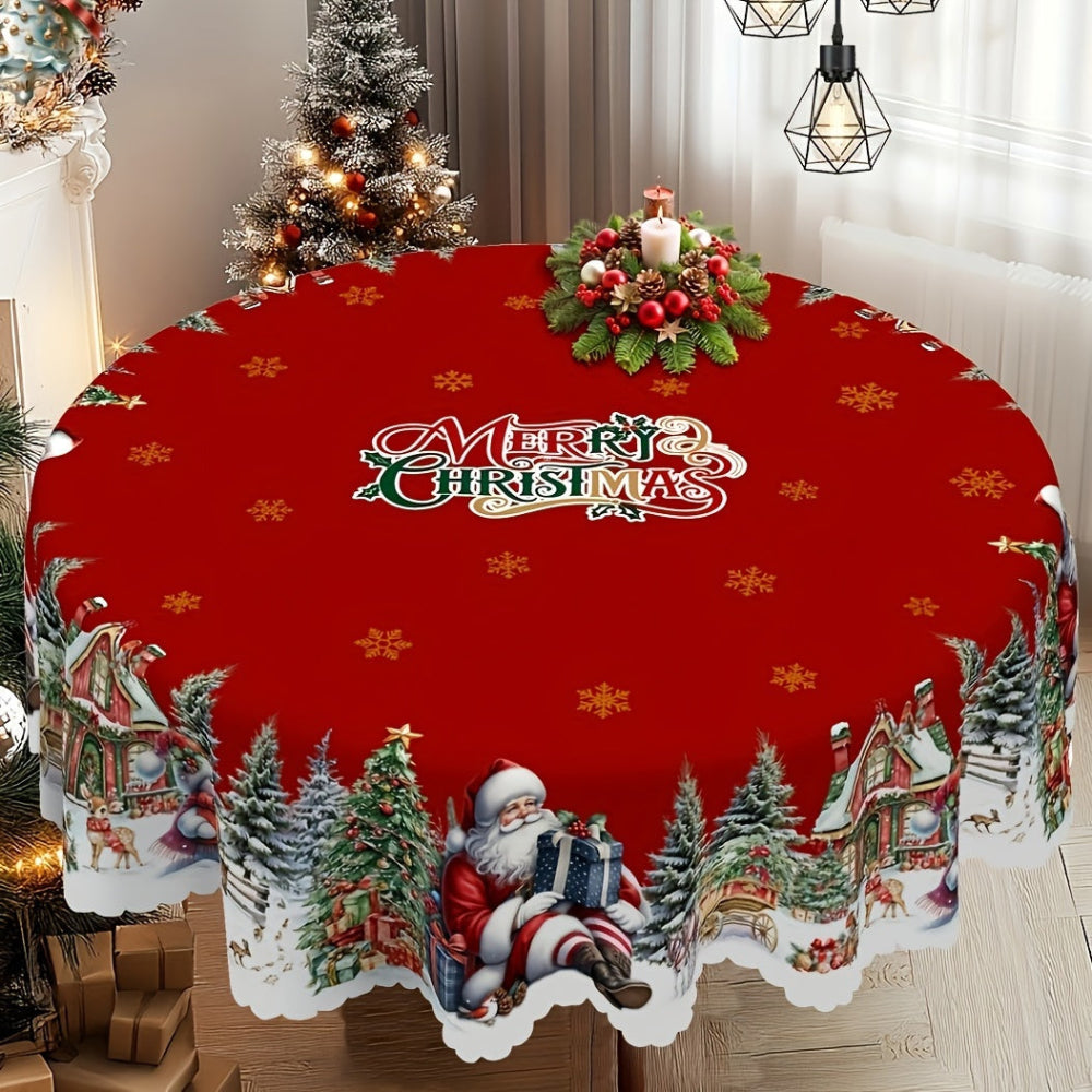 Christmas decoration tablecloth polyester Christmas motif festive