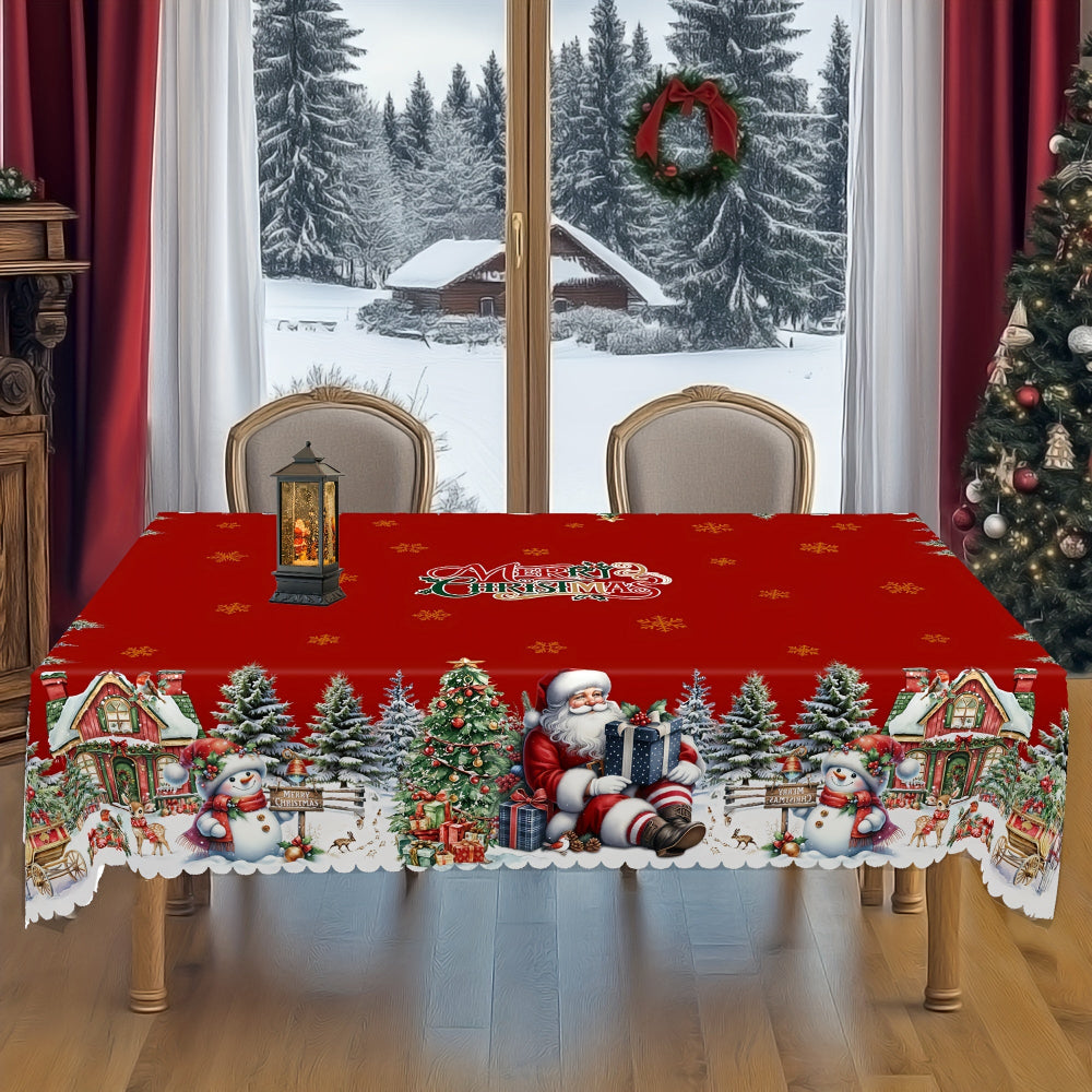 Christmas decoration tablecloth polyester Christmas motif festive