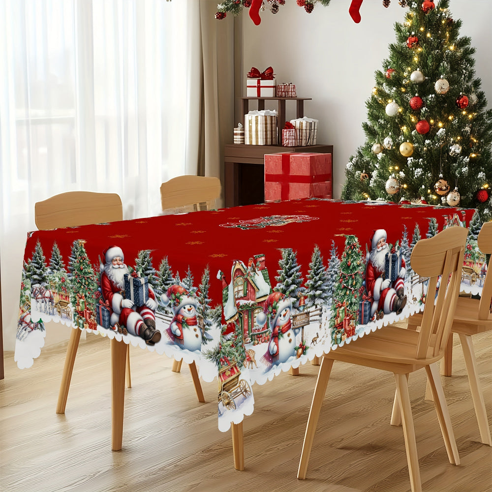 Christmas decoration tablecloth polyester Christmas motif festive