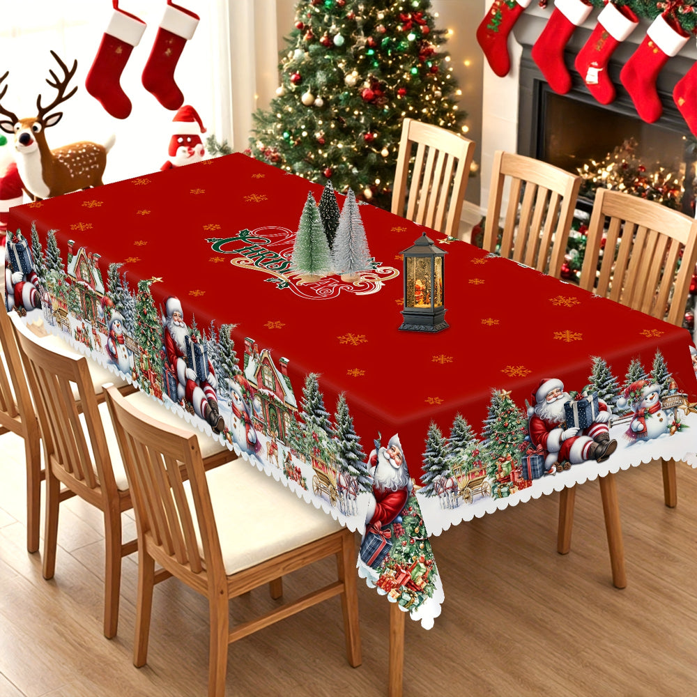 Christmas decoration tablecloth polyester Christmas motif festive
