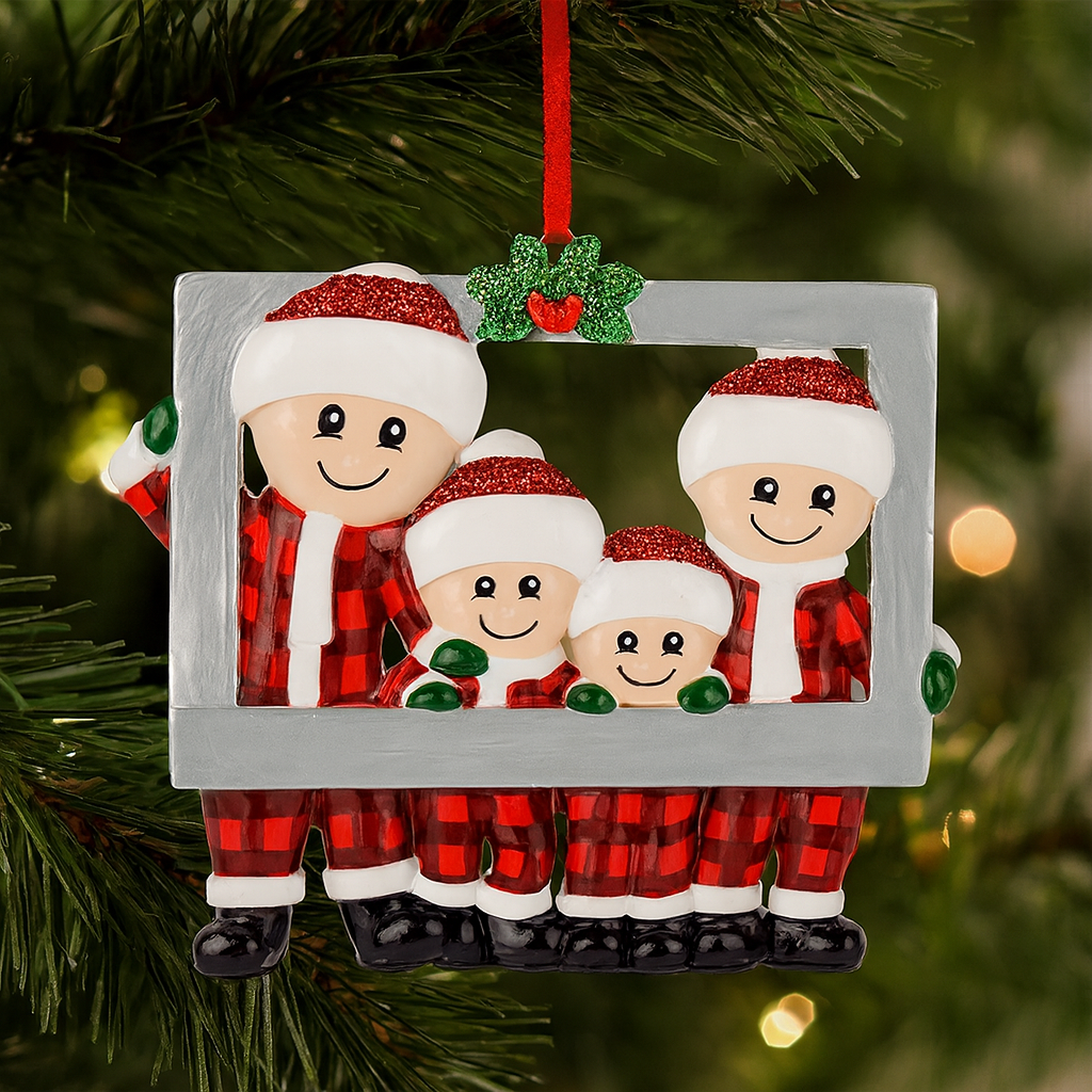 Weihnachtsdekoration Holzfiguren Familie Weihnachtsanhänger Deko
