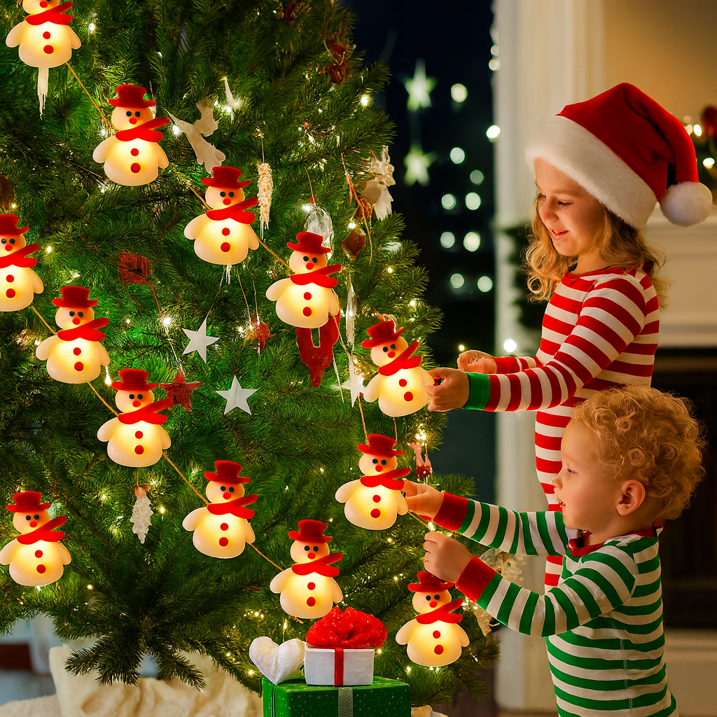 Weihnachtsdekoration Indoor LED Baumlicht Batteriebetrieb Schneemann