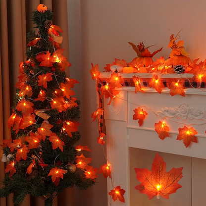 Weihnachtsdekoration Indoor Lichterkette Ahornblätter Deko Girlande