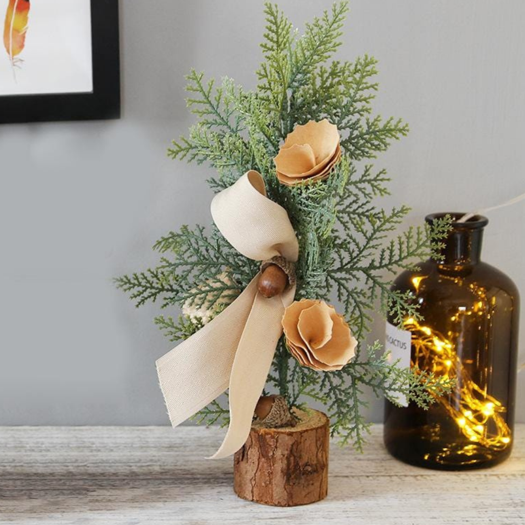 Weihnachtsdekoration Mini Künstlicher Tannenbaum Set Tischdekoration
