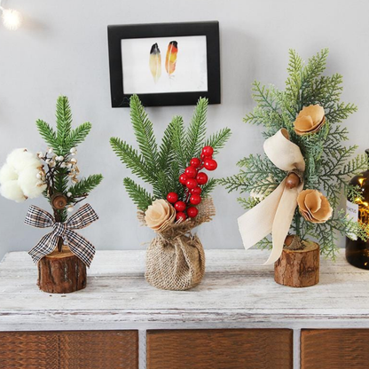 Weihnachtsdekoration Mini Künstlicher Tannenbaum Set Tischdekoration