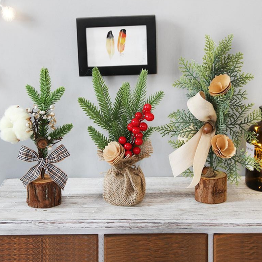 Weihnachtsdekoration Mini Künstlicher Tannenbaum Set Tischdekoration